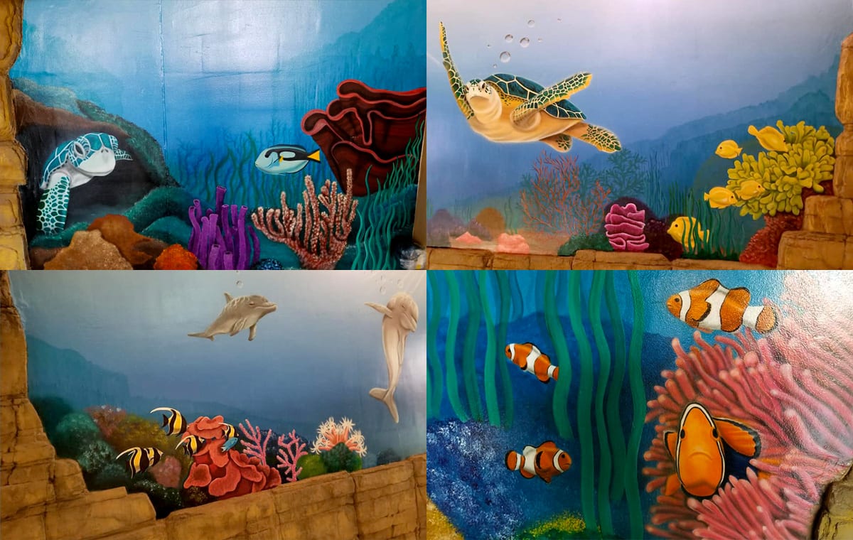 Virginia Beach hotel - pool mural