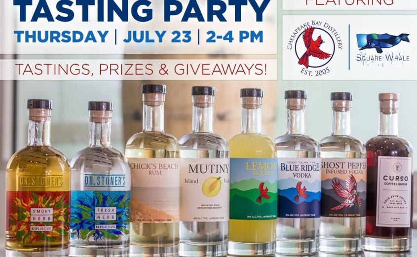 Summer Tasting Series at the Square Whale with Chesapeake Bay Distillery | Virginia Beach Hotel & restaurants